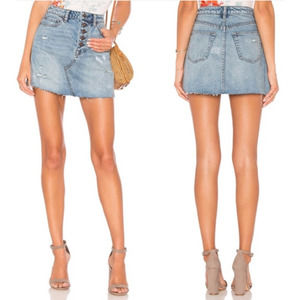 We The Free Distressed Front Button Skirt 27